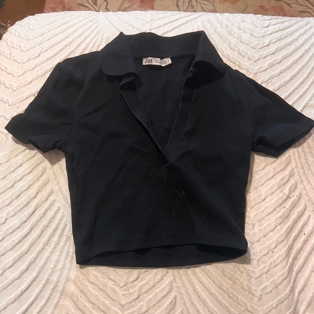 Zara black crop top